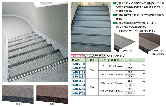 リフォーム用品 タキロンマテックス タキステップ3W 3W-885 幅1200mm 16802155 5枚以上カラ注文可