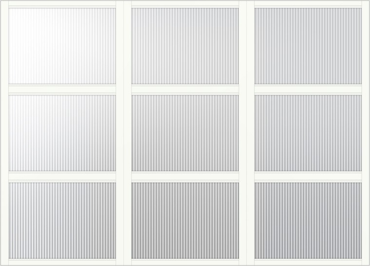デコマド 格子なし標準タイプ / 窓台設置 片側オープン納まり 3列×3段 W：1,674mm × H：1,200mm LIXIL リクシル TOSTEM トステム