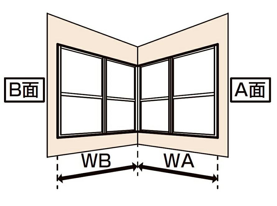デコマド 格子なしコーナータイプ / 窓台設置 両側壁納まり A面3列×B面3列×2段 WA：1,715mm × WB：1,715mm × H：805mm LIXIL リクシル TOSTEM トステム