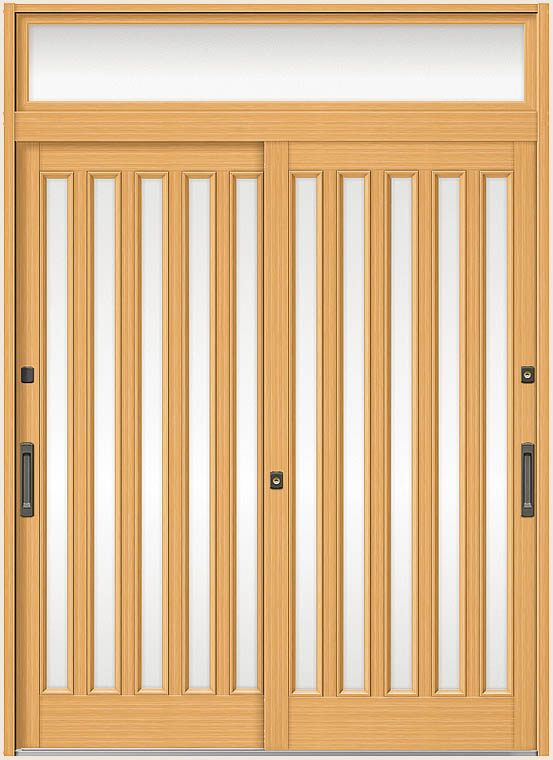 花伝 K6 2枚建て 半外付枠 ランマ付き添い人 77型 面付五列 18723 W：1,870粍 × H：2,337粍 部屋の入り口引戸 LIXIL リクシル TOSTEM トステム