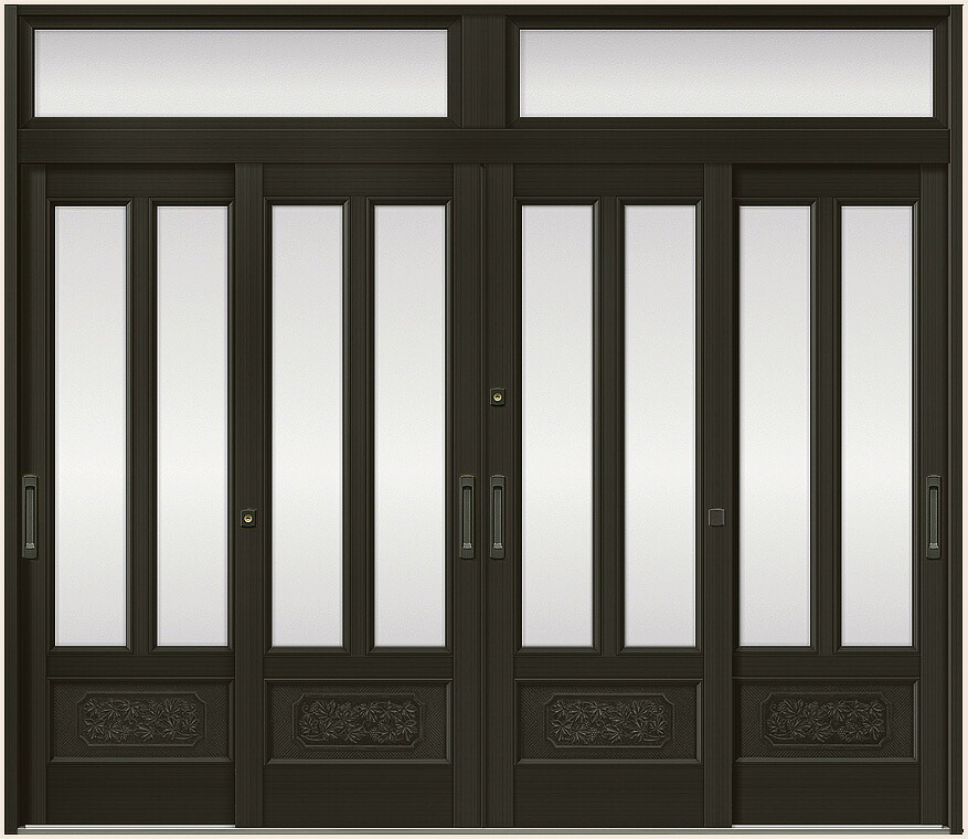 光悦 K6 4枚建て 56型 面付透かし彫り腰付 内付枠 ランマ付き添い人 27422 W：2,740粍 × H：2,246粍 部屋の入り口 引戸 LIXIL リクシル TOSTEM トステム