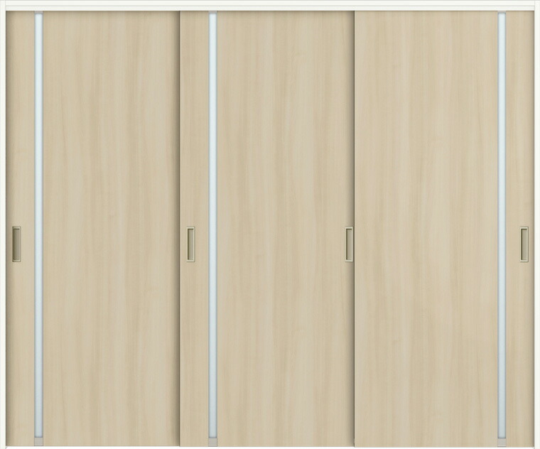 ラシッサD キナリモダン 間仕切り上吊引戸 引違い戸3枚建 AKMHT-LGL 錠なし 2420 W：2,432mm × H：2,023mm ノンケーシング / ケーシング LIXIL リクシル TOSTEM