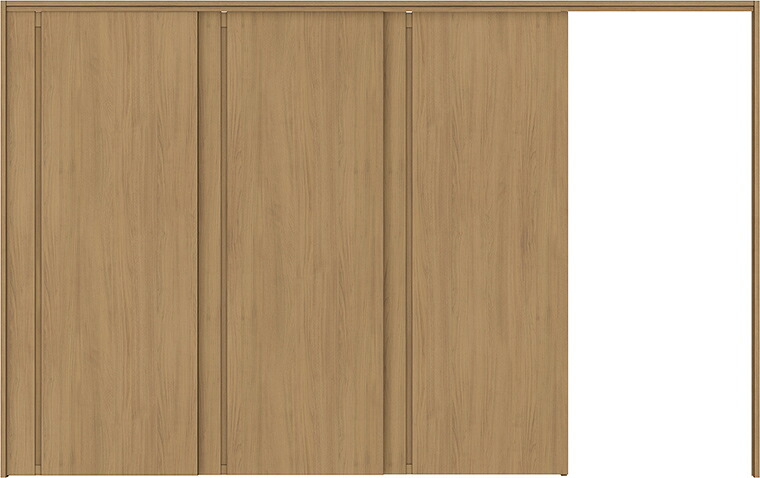 ラシッサS 間仕切り上吊引戸 片引戸 3枚建て ASMKT-LBA 錠なし 3223 W：3,220mm × H：2,306mm ノンケーシング / ケーシング LIXIL TOSTEM DIY