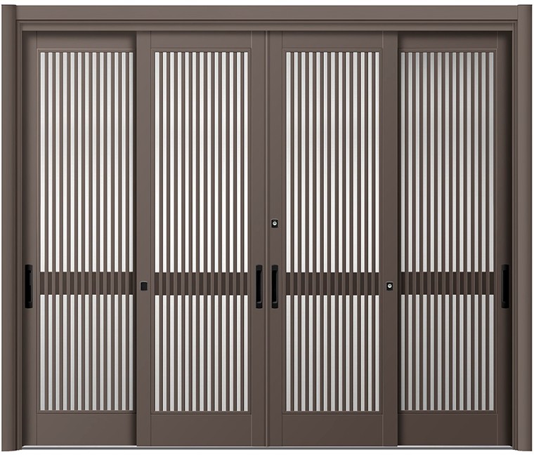 リシェント玄関引戸2 4枚建てランマなし SG仕様 S51型 アルミ色 手動タイプ 特注サイズ W：2,357～3,800mm × H：1,584～2,300mm LIXIL TOSTEM