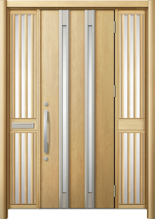 リシェント 部屋の入り口部屋の入り口3 断熱遣りかた / 非防火 K2 M24型 軽銀色 両袖飾りつけ 中桟付郵便うけ付 特注大きさ W：1,362～1,695粍 × H：1,739～2,439粍 押しかぶせる工法 LIXIL