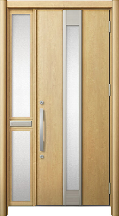 リシェント 部屋の入り口部屋の入り口3 断熱遣りかた / 非防火 K4 M77型 肌理調 片袖 中桟付郵便うけ付 特注大きさ W：1,013～1,336粍 × H：1,739～2,439粍 押しかぶせる工法 LIXIL TOSTEM