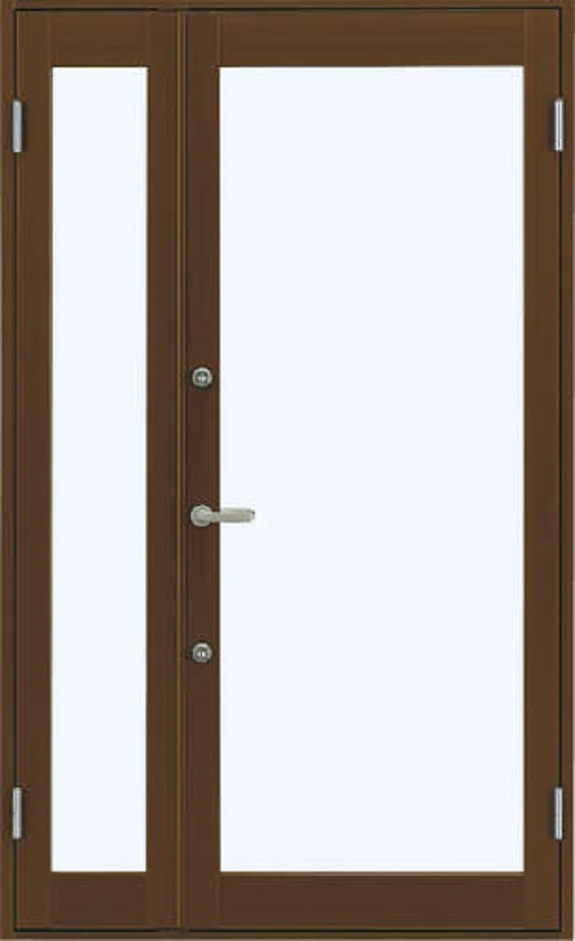 7TD 店舗ドア 親子 ランマなし 2ロック仕様 単板ガラス 中桟なし W：1,235mm × H：2,018mm 店舗 土間納まり YKK AP