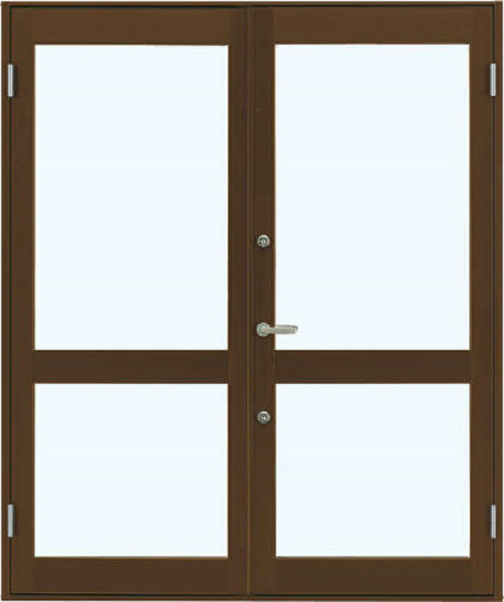 7TD 店舗ドア 両開き ランマなし 2ロック仕様 単板ガラス 中桟付き W：1,690mm &times; H：2,018mm 店舗 土間納まり YKK AP｜Clair（クレール）店