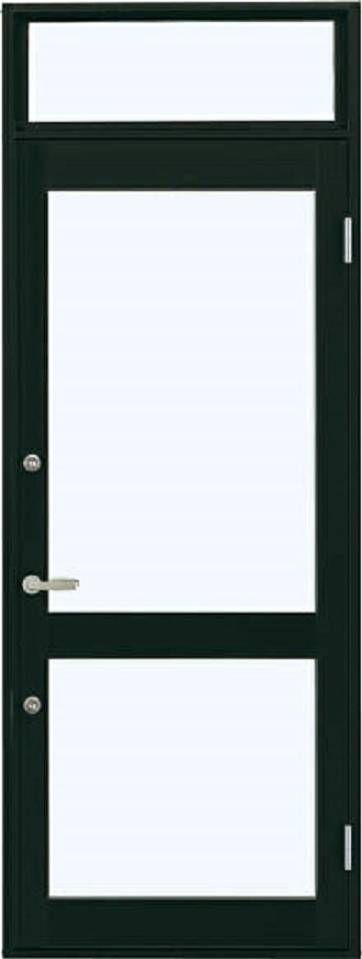 7TD 店舗ドア 片開き ランマ付き 2ロック仕様 一般複層ガラス仕様 中桟付き W：868mm &times; H：2,330mm 店舗 土間納まり YKK AP｜Clair（クレール）店 76,973円