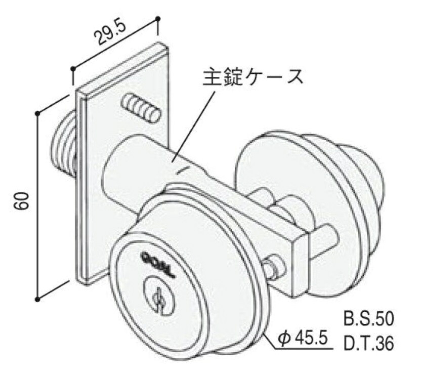 本締り錠ケース(上)本体 / 1個入り HH-J-0188 交換用 部品 YKK AP