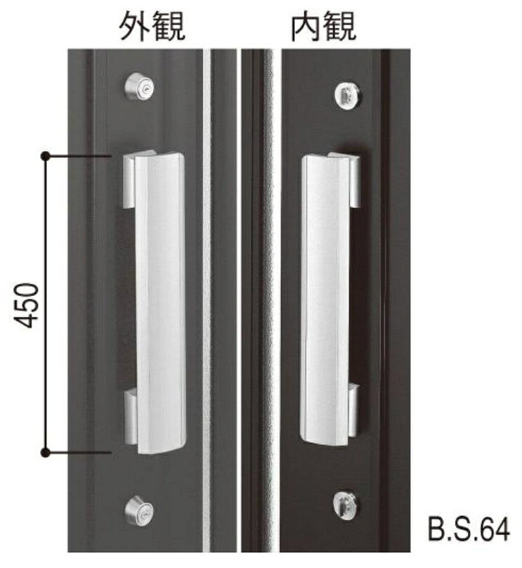 プッシュプルハンドル / 1セット入り HH-J-0632 交換用 部品 YKK AP