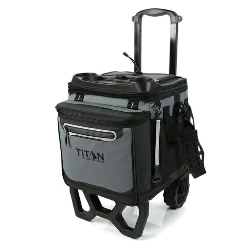タイタン 60缶クーラーバッグ キャリーカート付き ブラック/グレー cost26220353|株式会社クレール