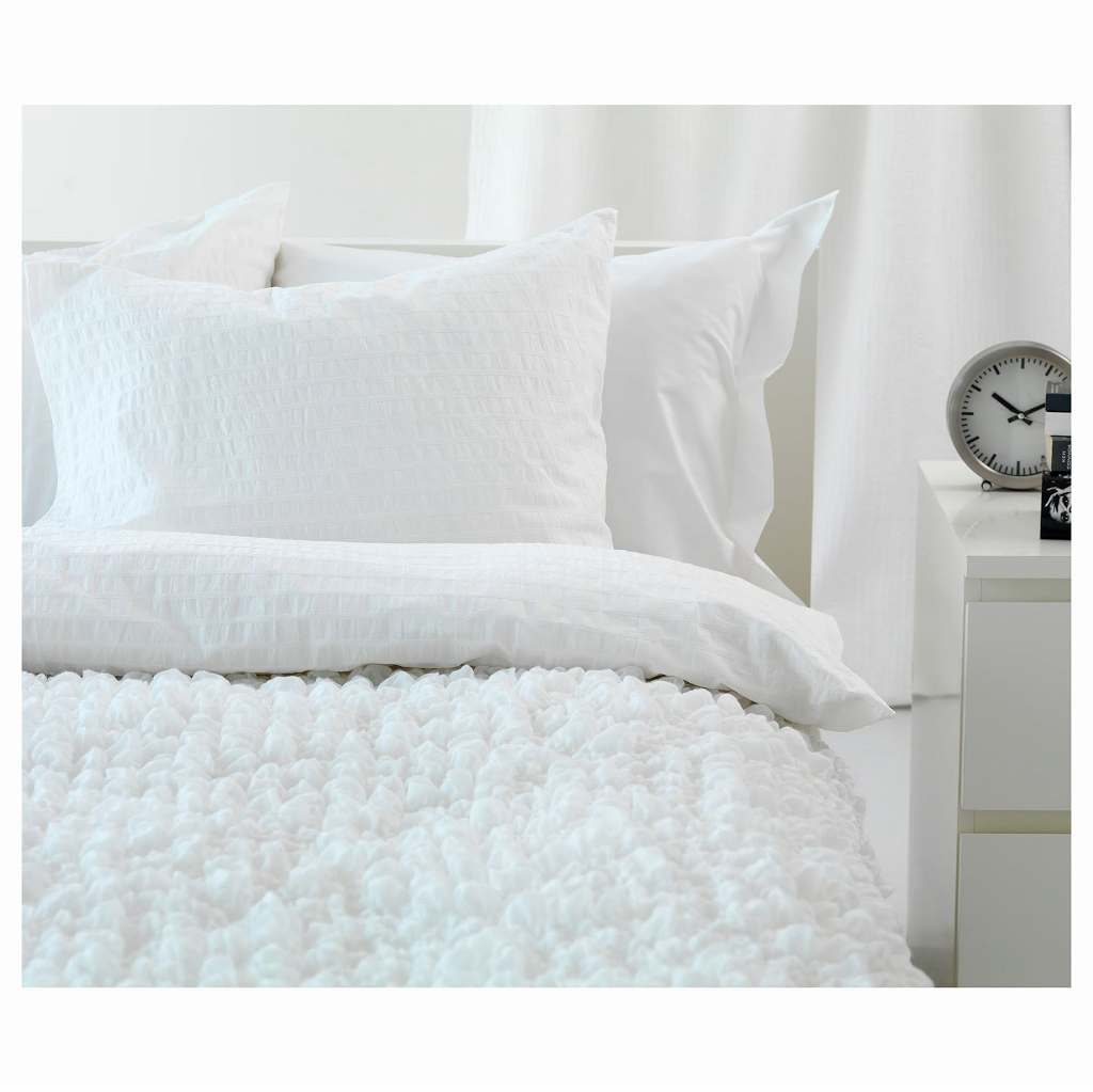 IKEA　ベットカバー IKEA✨ホワイト クシュクシュケット ベッドカバー 130x170 cm