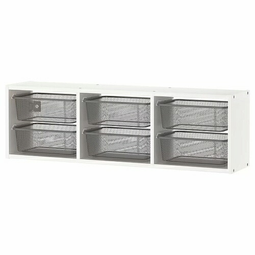 IKEA イケア TROFAST トロファスト ウォール収納 ホワイト ダークグレー 99x21x30cm big29478195 インテリア 収納家具 押入れ収納 収納ケース ボックス おしゃれ シンプル 北欧 かわいい|株式会社クレール