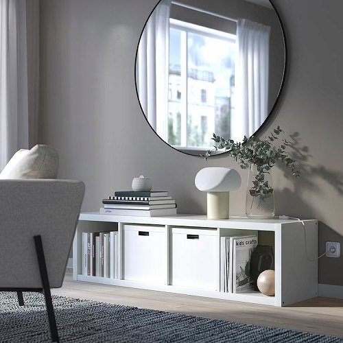 送料無料 新品 Ikea イケア シェルフユニット ホワイト 42x147cm Big Kallax カラックス Fucoa Cl