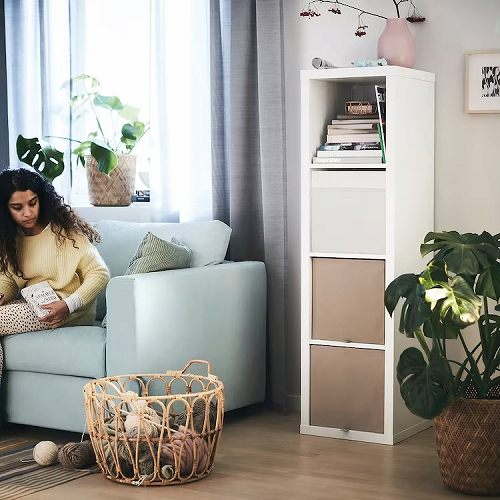 送料無料 新品 Ikea イケア シェルフユニット ホワイト 42x147cm Big Kallax カラックス Fucoa Cl
