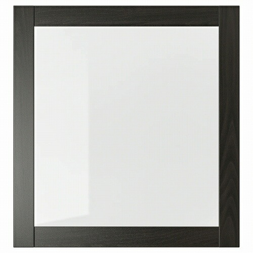 IKEA イケア ガラス扉 ブラックブラウン クリアガラス 60x64cm m80296314 SINDVIK シンドヴィーク 収納家具用部品 おしゃれ シンプル 北欧 かわいい 部品
