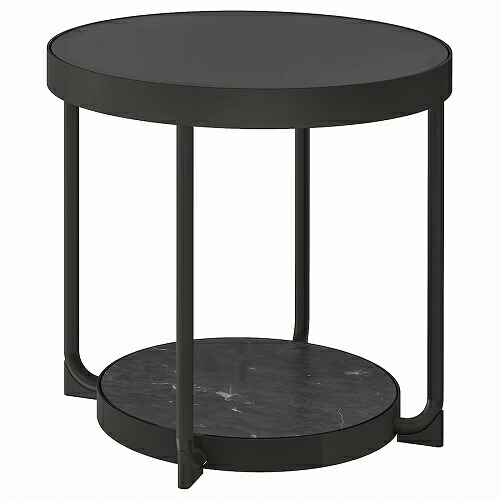 IKEA イケア サイドテーブル チャコール 大理石調 ブラック ガラス 48cm m10497580 FROTORP フロートルプ インテリア 収納 リビングテーブル 机 おしゃれ シンプル 北欧 かわいい 17,479円