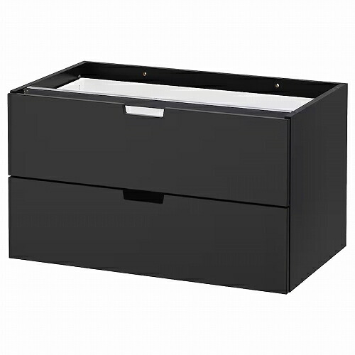 IKEA イケア モジュール式チェスト（引き出し×2） チャコール 80x45cm m40365856 NORDLI ノールドリ インテリア 収納家具 チェスト 引き出し収納 おしゃれ シンプル 北欧 かわいい