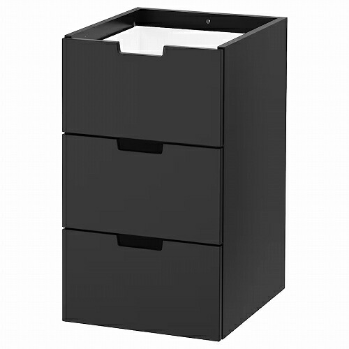 IKEA イケア モジュール式チェスト（引き出し×3） チャコール 40x68cm m90365929 NORDLI ノールドリ インテリア 収納家具 チェスト 引き出し収納 おしゃれ シンプル 北欧 かわいい