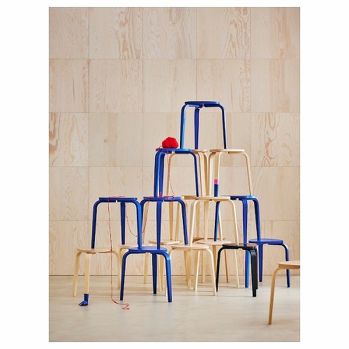 IKEA イケア スツール ブライトブルー m60555558 KYRRE シルレ