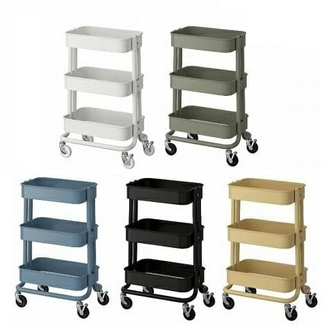 スマ　IKEA ロースコグ　3段メタルキッチンワゴン イケア（IKEA） RASKOG ロースコグ キッチンワゴン 3段 キャスター付き