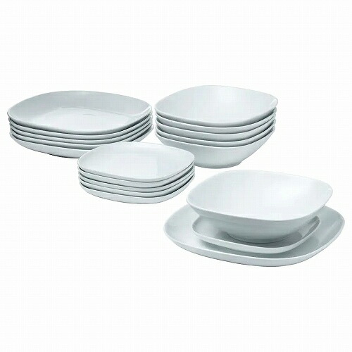 IKEA イケア 食器18点セット ホワイト 白 d40277355 VARDERA ヴェデーラ キッチン用品 食器セット おしゃれ シンプル 北欧 かわいい