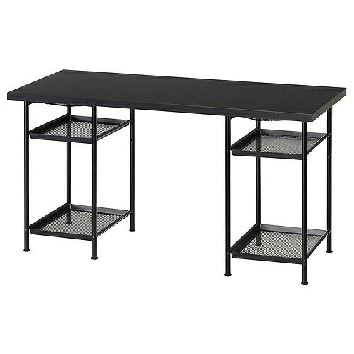 IKEA イケア デスク ブラックブラウン/ブラック 140×60cm big19563863 LAGKAPTEN ラグカプテン インテリア 寝具 収納 ユニットデスク おしゃれ シンプル 北欧 かわいい