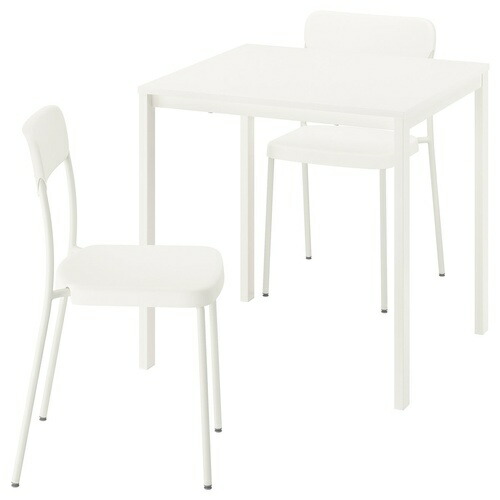 IKEA イケア テーブル＆チェア2脚 ホワイト ホワイト/ホワイト 74×74cm m39599446 VIHALS ヴィーハルス インテリア 寝具 収納 ダイニングセット おしゃれ シンプル 北欧 かわいい