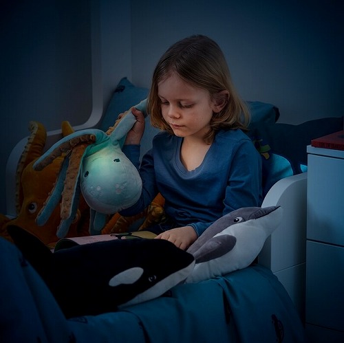 IKEA イケア ソフトトイ LEDナイトライト付き ターコイズ タコ 電池式