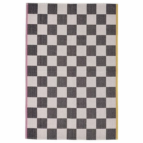 IKEA イケア ラグ 平織り ホワイト 白 ブラック 黒 133x195cm m60551107 KLASSRUM クラスルム インテリア カーペット マット 畳 絨毯 おしゃれ シンプル 北欧 かわいい