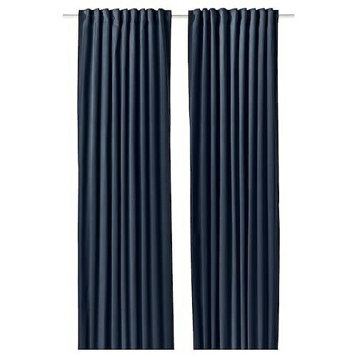 IKEA イケア 遮像・採光カーテン 1組 ダークブルー 140x250cm m20591407 SANELA サネーラ インテリア 寝具 収納 ブラインド ドレープカーテン おしゃれ シンプル 北欧 かわいい