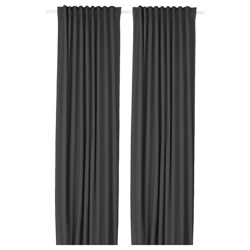 IKEA イケア 遮光カーテン1組 ヘディングテープ付き ダークグレー 145x250cm m90597156 KORGMOTT コリモット インテリア 寝具 収納 カーテン ブラインド ドレープカーテン おしゃれ シンプル 北欧 かわいい 6,423円