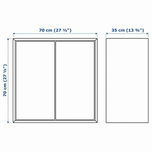 IKEA イケア キャビネット 扉2 棚板1付き ホワイト 白