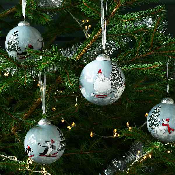 楽天市場 Ikea イケア デコレーション ボールオーナメント アニマル模様 グレー7cm 4ピース N Vinter クリスマス 株式会社クレール