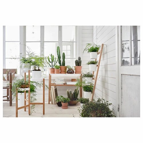 IKEA ホワイト木製フラワーベーススタンド イケア IKEA フラワーベーススタンド プランタースタンド