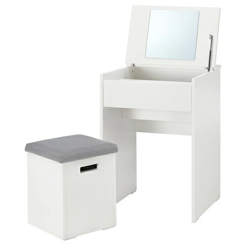IKEA イケア ドレッサー スツール付き ホワイト/ヴィースレ ライトグレー big00637034 MALMSLATT マルムスレット