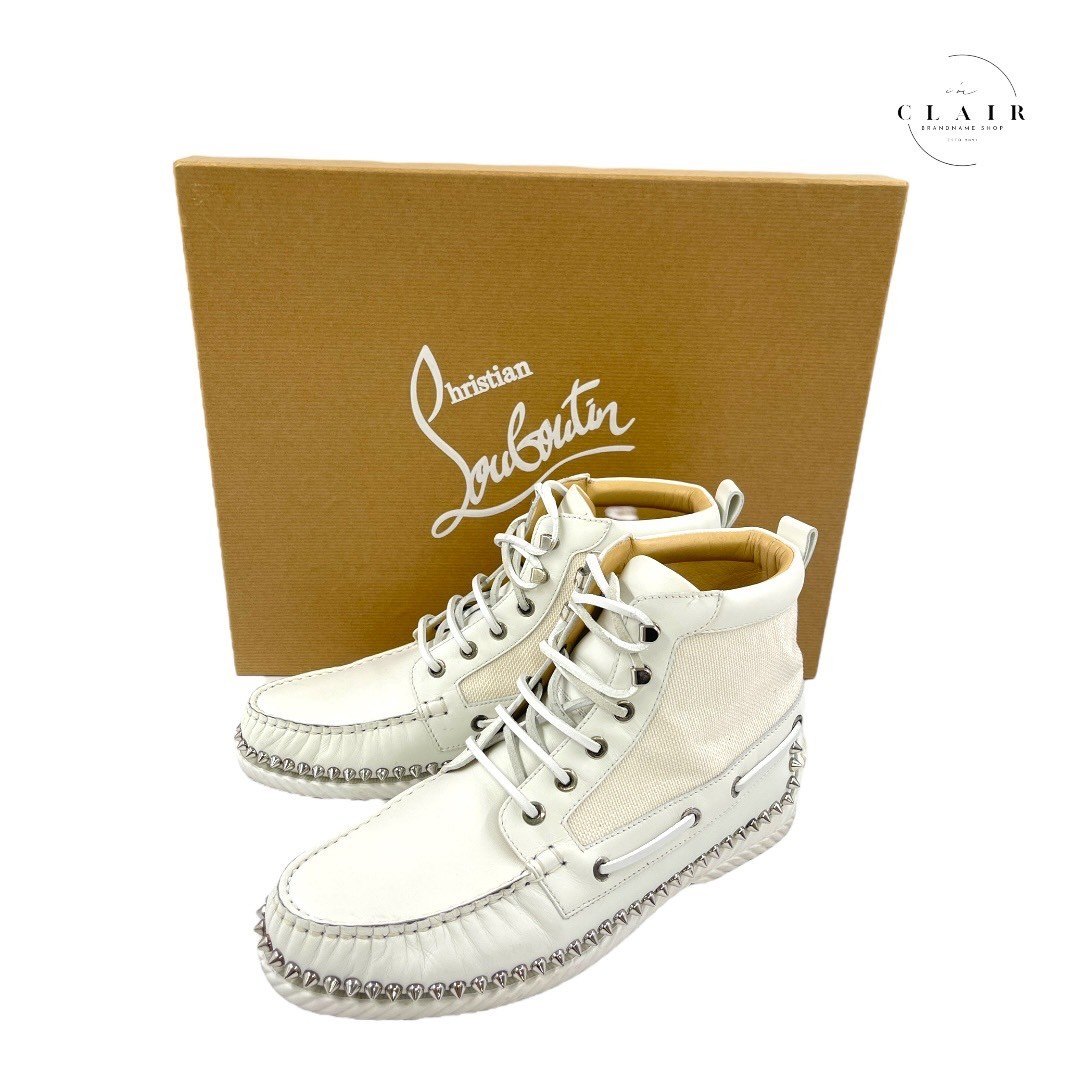 美品 27cm◎Christian Louboutin ハイカットスニーカー 白 Louis ホワイト カーフレザー - Shoes - Men - Christian Louboutin