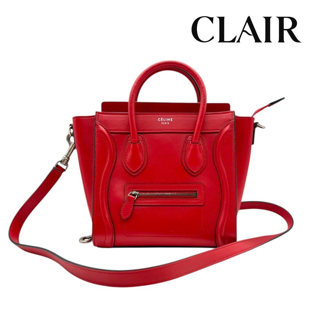 【未使用に近い】セリーヌ ラゲージ ナノショッパー 2way ハンドバッグ 赤 楽天市場】【中古】 CELINE セリーヌ ブランドバッグ 中古