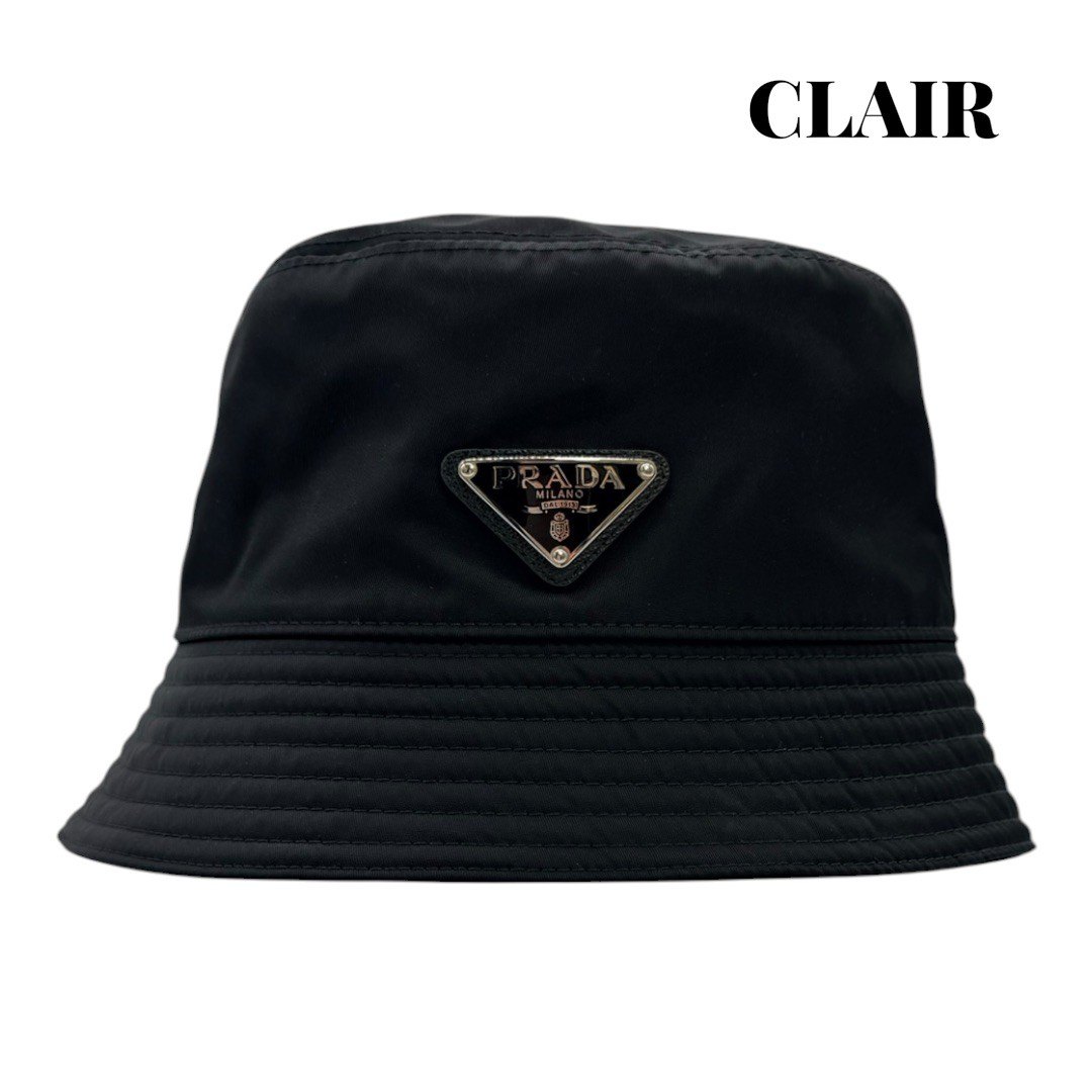 【中古】プラダ 井戸釣瓶かぶり笠 ナイロン ３角形一皿 黒いこと 大きさM 1HC137 PRADA