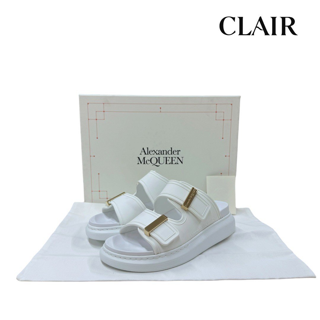 【新品】アレキサンダー・マックイーン サンダル  ALEXANDER MCQUEEN SLIPPERS レディース 白いこと 22糎