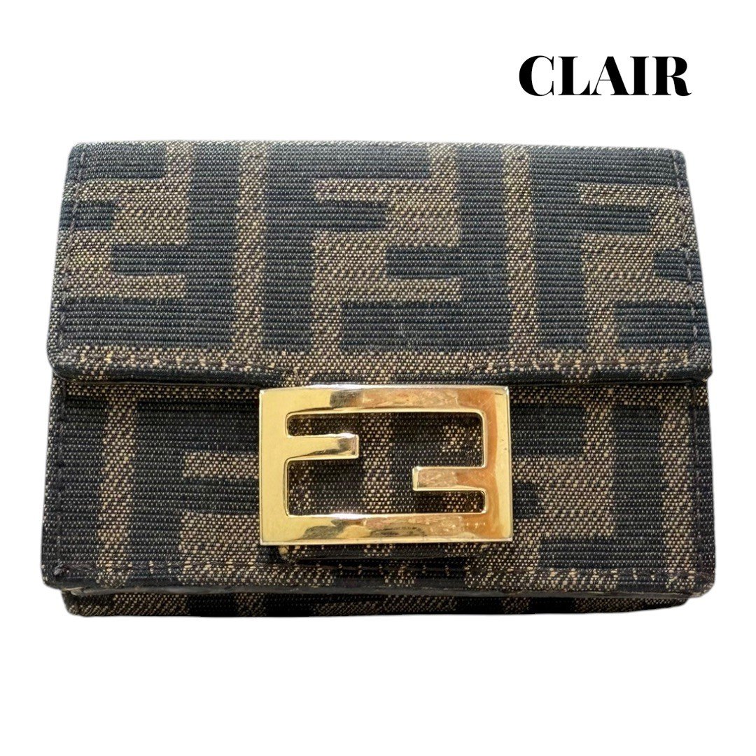 【中古】フェンディ バゲット マイクロ ズッカ 三つ折り財布 フェンディ 8M0395 レディース FENDI｜CLAIRSTORE 店