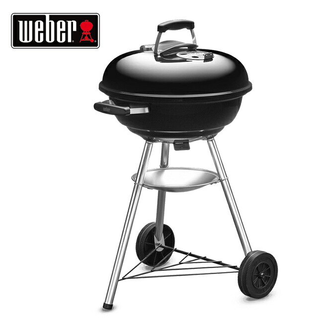 ★Weber ウェーバー コンパクトケトル チャコールグリル 47cm 温度計付き 1221308 【 グリル BBQ コンロ キャンプ アウトドア 】|Clapper