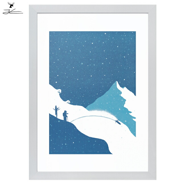 ★JONAS CLAESSON ジョナスクレアッソン HEADING DOWN ヘディングダウン A2 額(白)セット 【 絵 アート イラスト インテリア 雑貨 】