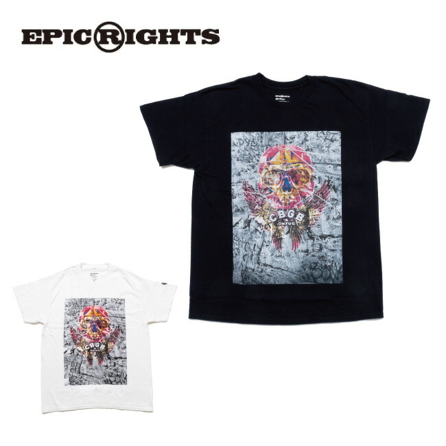 ★EPIC RIGHTS エピックライツ CBGB SKULL シービージービースカル EP-25CBGB-01 【 半袖 トップス Tシャツ バンドT ロックT ロックバンド アウトドア 】【メール便・代引不可】