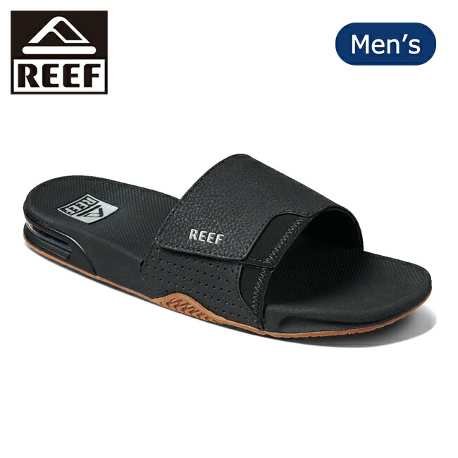 ★REEFリーフ FANNING SLIDE ファニングスライド BLACK/SILVER CI3632 【 メンズ サンダル アウトドア キャンプ レジャー ボトルオープナー 】