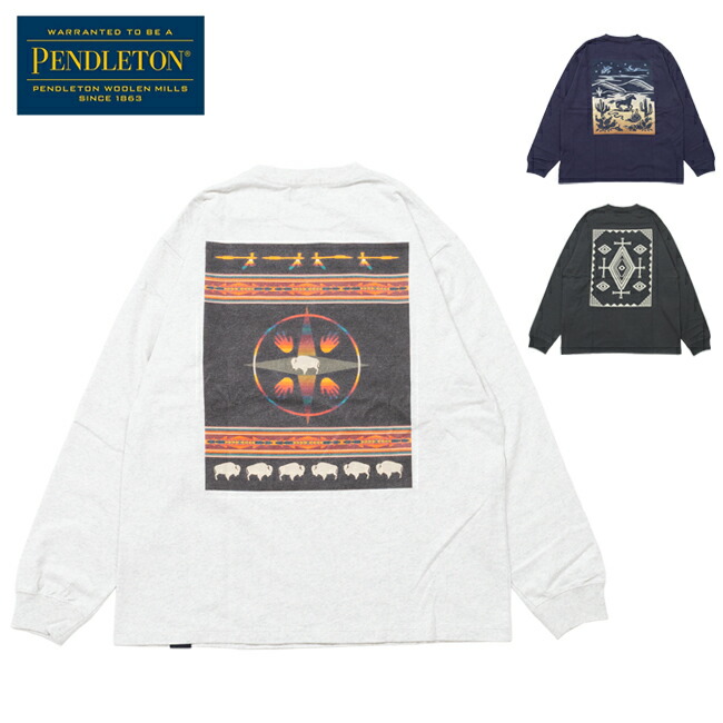 【4/4 20時～4/10 23時59分限定クーポン配布中】★PENDLETON ペンドルトン Back Print LS Tee バックプリントロングスリーブティー 5475-1016 【 トップス 長袖 ロンT 綿 コットン アウトドア 】