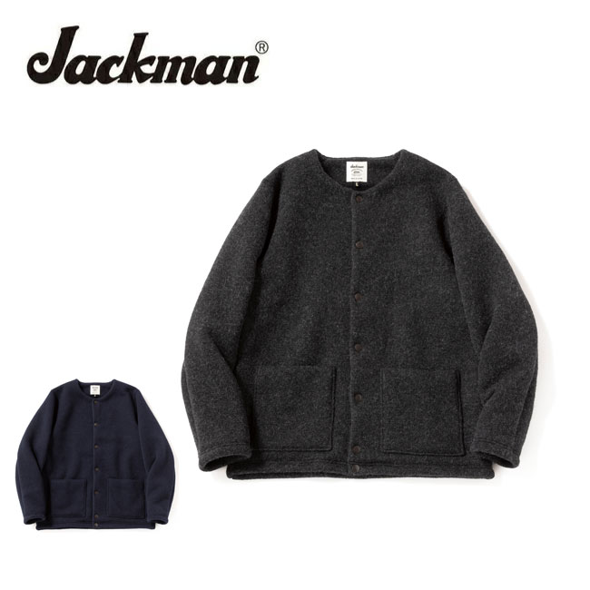 【4/14 20:00-4/17 9:59 限定クーポン配布中】★Jackman ジャックマン Wool Collarless Jacket ウールカラーレスジャケット JM8587 【 アウター ノーカラーコート 防寒 アウトドア 】