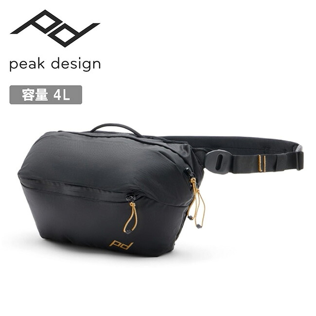 【クーポン配布中】★Peak Design ピークデザイン アウトドア スリング 4L BAS-4-BK-1 【 ウエストポーチ ボディバッグ 軽量 耐久 耐候 海 川 アウトドア キャンプ 】|Clapper