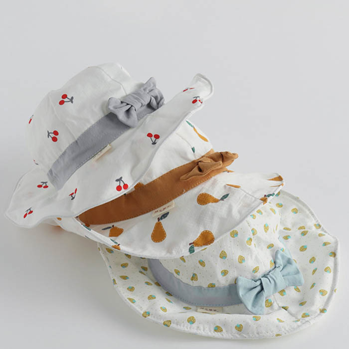 キッズ ベビー 帽子 女の子 ハット リボン 子供 日よけ 紫外線対策 フルーツ柄 赤ちゃん 46 50cm ネコポス送料無料 Educaps Com Br